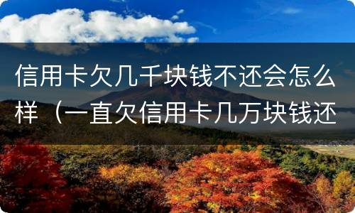 信用卡欠几千块钱不还会怎么样（一直欠信用卡几万块钱还不上怎么办）