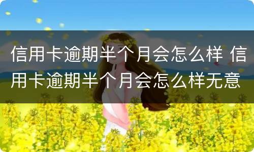 信用卡逾期半个月会怎么样 信用卡逾期半个月会怎么样无意