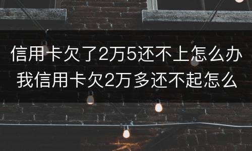 信用卡欠了2万5还不上怎么办 我信用卡欠2万多还不起怎么办