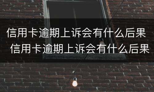 信用卡逾期上诉会有什么后果 信用卡逾期上诉会有什么后果嘛