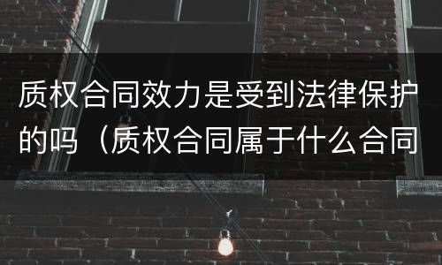 质权合同效力是受到法律保护的吗（质权合同属于什么合同）