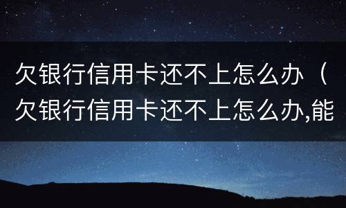欠银行信用卡还不上怎么办（欠银行信用卡还不上怎么办,能坐牢吗）