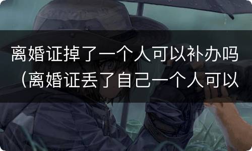 离婚证掉了一个人可以补办吗（离婚证丢了自己一个人可以补办吗）