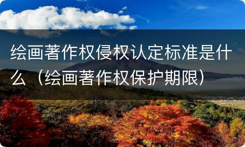 绘画著作权侵权认定标准是什么（绘画著作权保护期限）