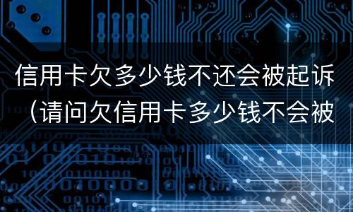 信用卡欠多少钱不还会被起诉（请问欠信用卡多少钱不会被起诉）