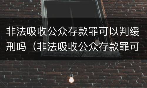 非法吸收公众存款罪可以判缓刑吗（非法吸收公众存款罪可以判缓刑吗判几年）