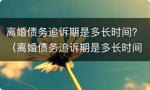 离婚债务追诉期是多长时间？（离婚债务追诉期是多长时间啊）