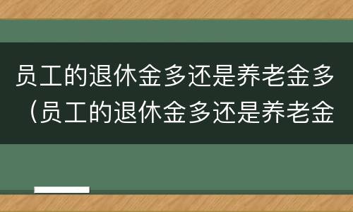 员工的退休金多还是养老金多（员工的退休金多还是养老金多呢）