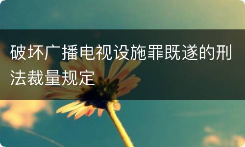 破坏广播电视设施罪既遂的刑法裁量规定