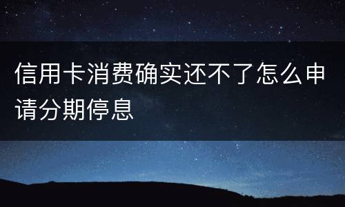 信用卡消费确实还不了怎么申请分期停息