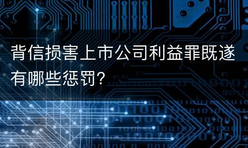 背信损害上市公司利益罪既遂有哪些惩罚？