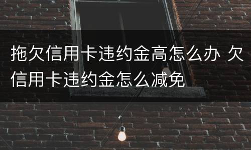 拖欠信用卡违约金高怎么办 欠信用卡违约金怎么减免