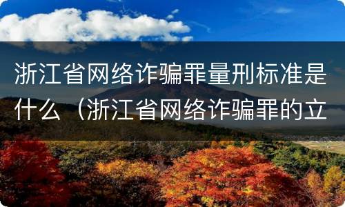 浙江省网络诈骗罪量刑标准是什么（浙江省网络诈骗罪的立案标准）