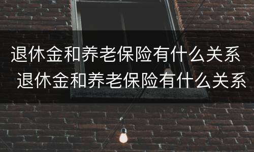 退休金和养老保险有什么关系 退休金和养老保险有什么关系吗