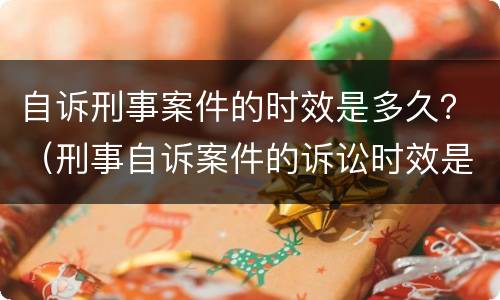 自诉刑事案件的时效是多久？（刑事自诉案件的诉讼时效是多少年）