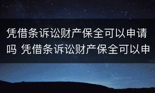 凭借条诉讼财产保全可以申请吗 凭借条诉讼财产保全可以申请吗法院
