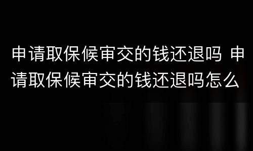 申请取保候审交的钱还退吗 申请取保候审交的钱还退吗怎么退