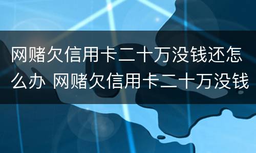 网赌欠信用卡二十万没钱还怎么办 网赌欠信用卡二十万没钱还怎么办理