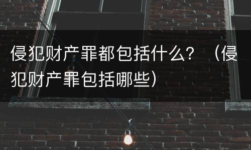 侵犯财产罪都包括什么？（侵犯财产罪包括哪些）