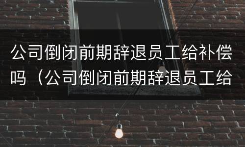 公司倒闭前期辞退员工给补偿吗（公司倒闭前期辞退员工给补偿吗合法吗）