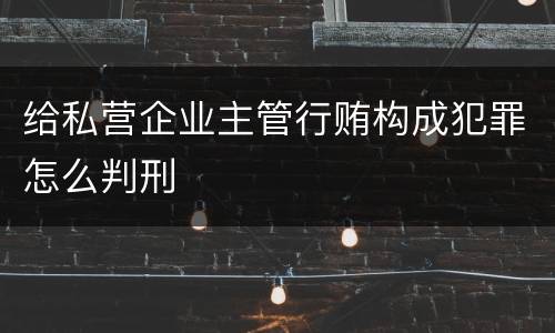 给私营企业主管行贿构成犯罪怎么判刑