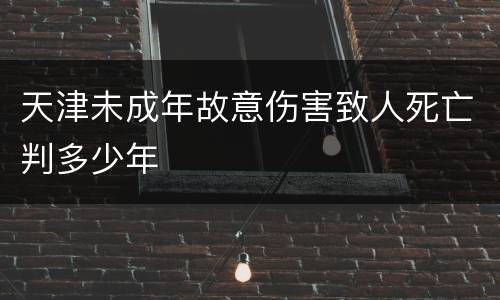 天津未成年故意伤害致人死亡判多少年
