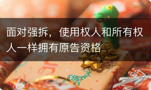 面对强拆，使用权人和所有权人一样拥有原告资格