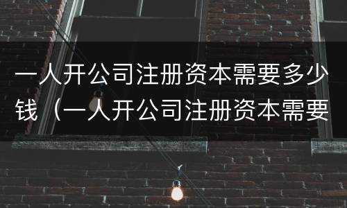 一人开公司注册资本需要多少钱（一人开公司注册资本需要多少钱一个月）