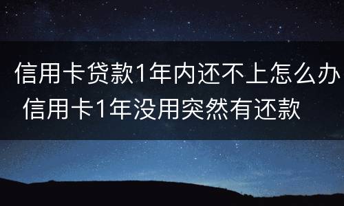 信用卡贷款1年内还不上怎么办 信用卡1年没用突然有还款