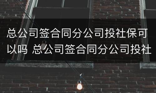 总公司签合同分公司投社保可以吗 总公司签合同分公司投社保可以吗怎么投
