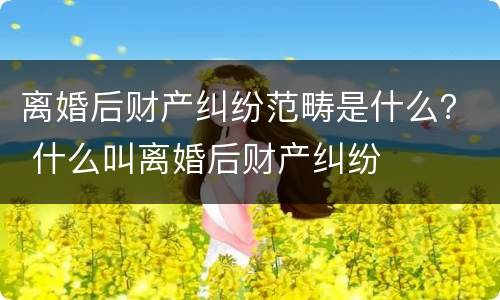 离婚后财产纠纷范畴是什么？ 什么叫离婚后财产纠纷