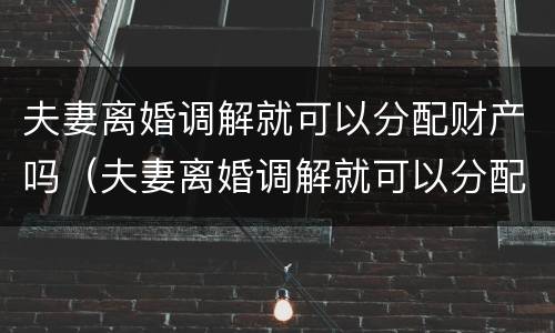 夫妻离婚调解就可以分配财产吗（夫妻离婚调解就可以分配财产吗）