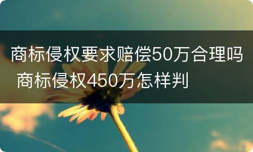 商标侵权要求赔偿50万合理吗 商标侵权450万怎样判