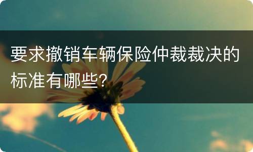 要求撤销车辆保险仲裁裁决的标准有哪些？