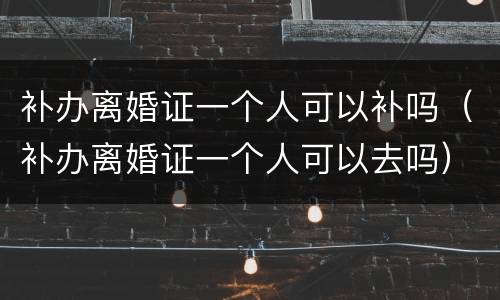 补办离婚证一个人可以补吗（补办离婚证一个人可以去吗）