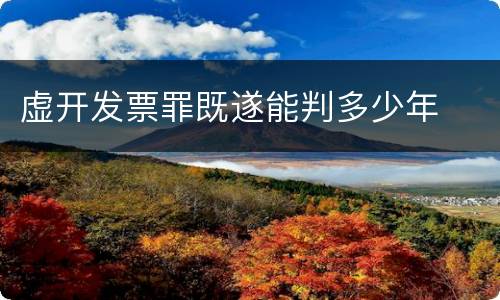 虚开发票罪既遂能判多少年