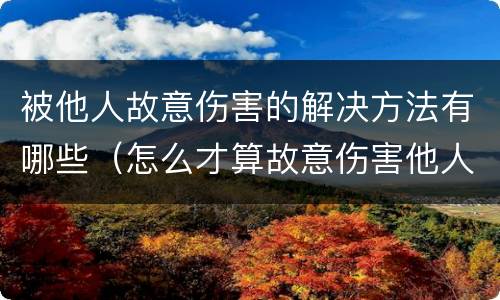 被他人故意伤害的解决方法有哪些（怎么才算故意伤害他人身体）