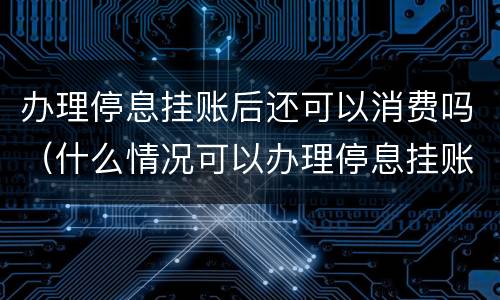 办理停息挂账后还可以消费吗（什么情况可以办理停息挂账）