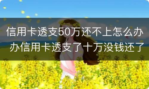 信用卡透支50万还不上怎么办 办信用卡透支了十万没钱还了怎么办