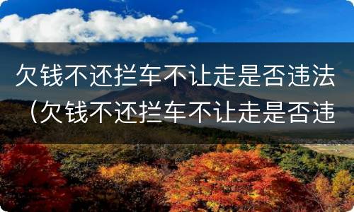 欠钱不还拦车不让走是否违法（欠钱不还拦车不让走是否违法了）