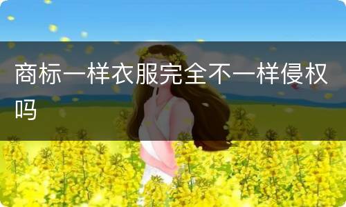 商标一样衣服完全不一样侵权吗
