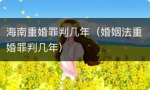 海南重婚罪判几年（婚姻法重婚罪判几年）