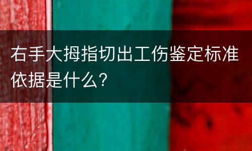 右手大拇指切出工伤鉴定标准依据是什么?