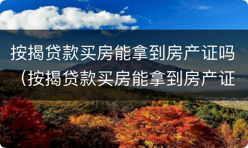 按揭贷款买房能拿到房产证吗（按揭贷款买房能拿到房产证吗,有副本吗）