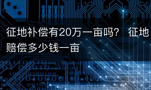 征地补偿有20万一亩吗？ 征地赔偿多少钱一亩