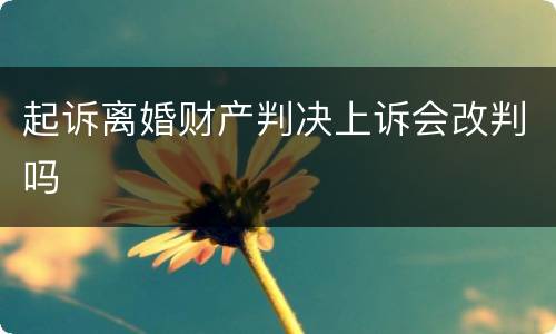 起诉离婚财产判决上诉会改判吗