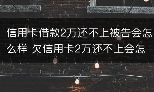信用卡借款2万还不上被告会怎么样 欠信用卡2万还不上会怎样