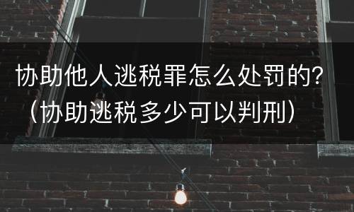 协助他人逃税罪怎么处罚的？（协助逃税多少可以判刑）