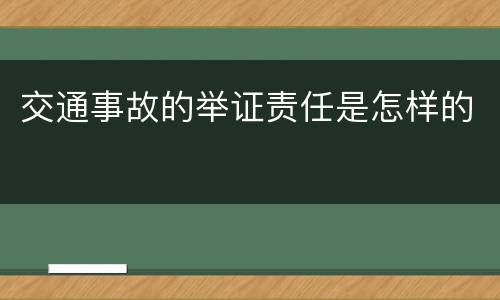 交通事故的举证责任是怎样的