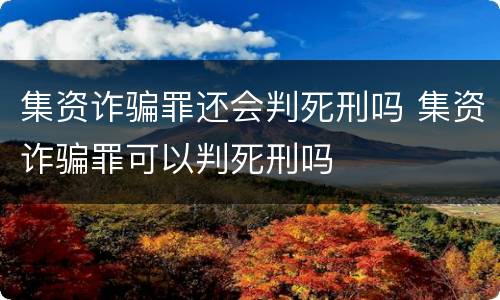 集资诈骗罪还会判死刑吗 集资诈骗罪可以判死刑吗